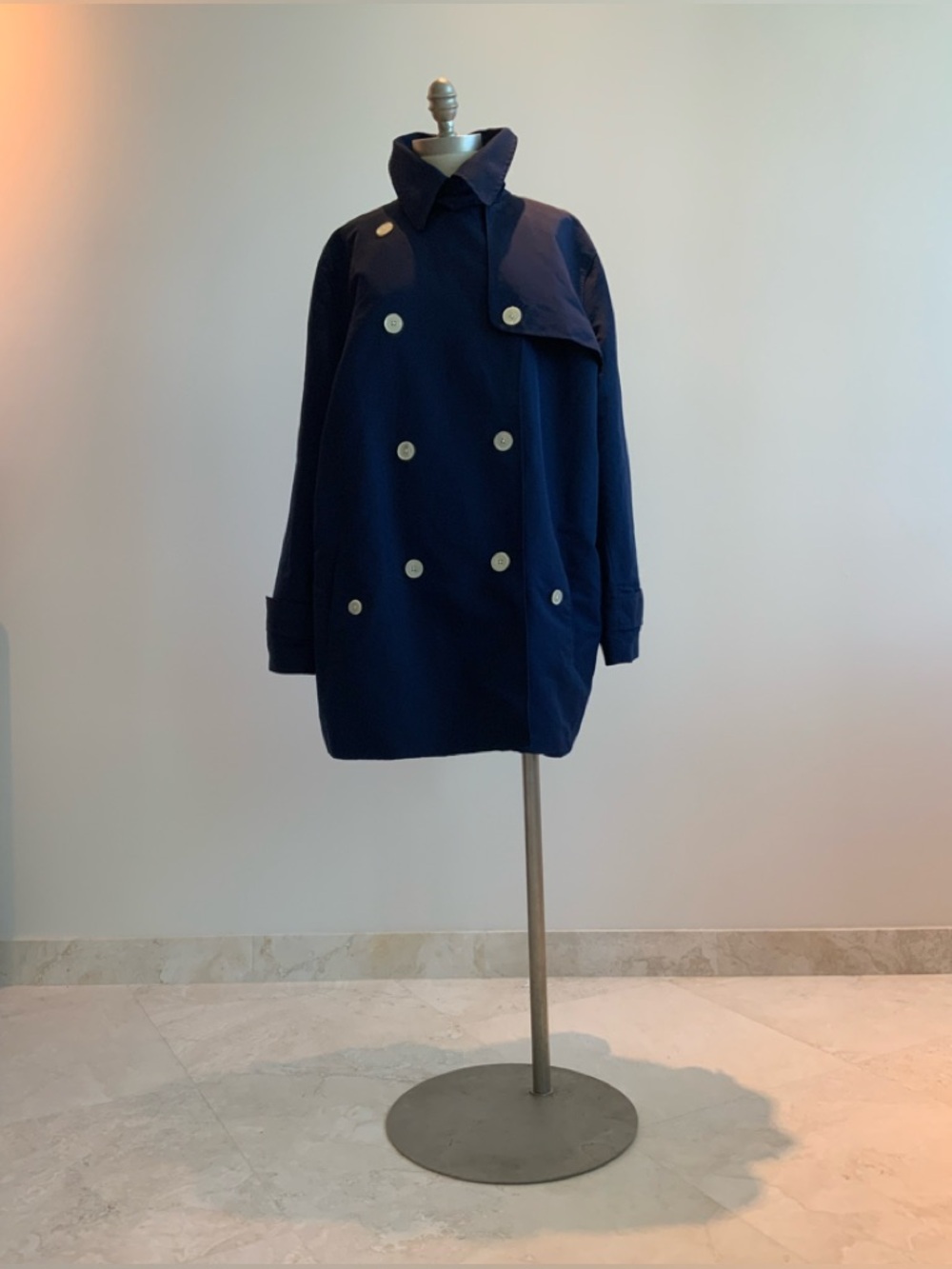 Lauren Ralph Lauren Navy Double-Breasted Rain Coat Size 2X - Picture 2 of 8